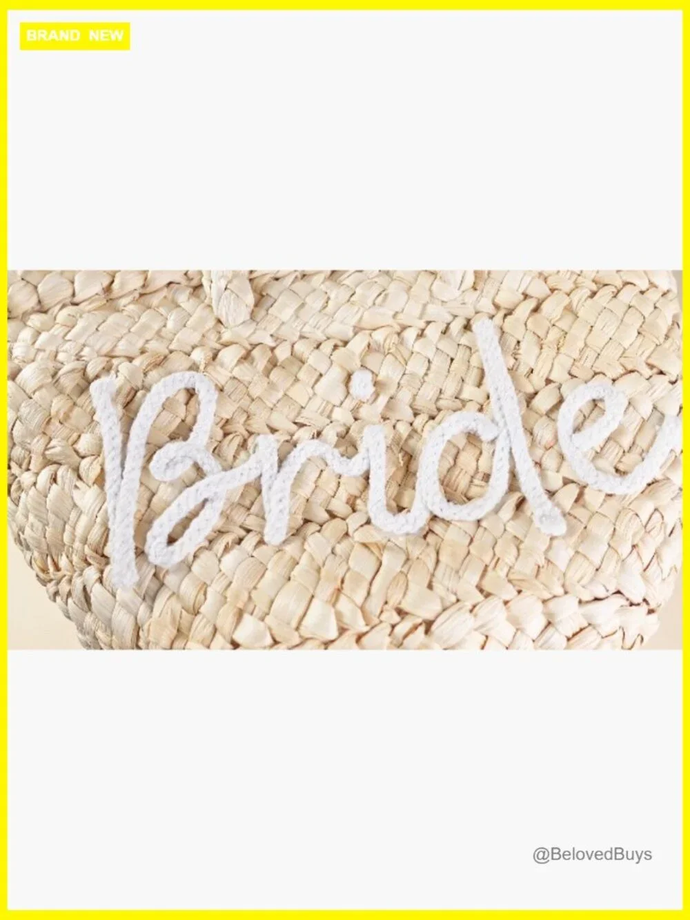 Straw Beach Tote with BRIDE Letters, Bachelorette Wedding Gift Bag - Picture 7 of 7